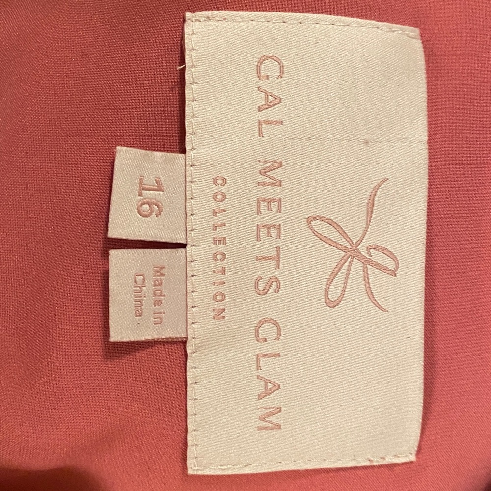 Gal Meets Glam Size 16 Pink Chiffon Tea Dress - Picture 2 of 3